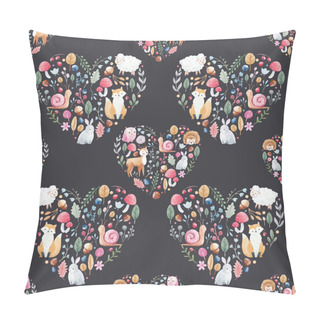 Personality  Watercolor Pattern With Animals Flowers Pillow Covers