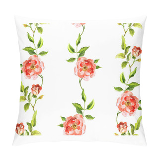 Personality  Vintage Borders With Romantic Wild Roses Pillow Covers