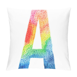 Personality  Letter A Logo, Colorful Watercolor Sign Pillow Covers