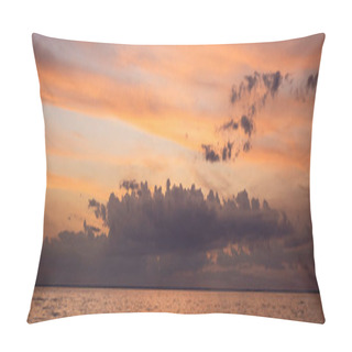 Personality  Horizontal Crop Of Sky And Sea During Sunset  Pillow Covers