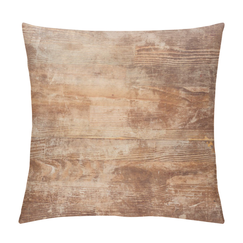 Personality  empty old brown wooden table background pillow covers