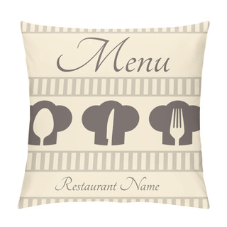 Personality  Restaurant Sign Menu With Spoon, Fork And Knife Pillow Covers