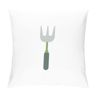 Personality  Gardening Fork Flat Vector Illustration Isolated On A White Background.Gardening Equipment. Pillow Covers