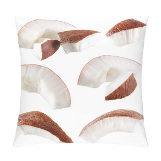Personality  Coconut. Pieces Isolated On A White Background Pillow Covers