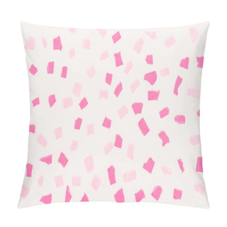 Personality  Top View Of White Texture With Pink Paint Stains For Background Pillow Covers