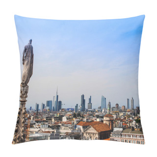 Personality  View Of The Skyscrapers From The Observation Platform Duomo, Milan Pillow Covers