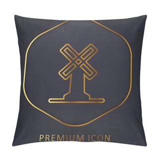 Personality  Big Windmill Golden Line Premium Logo Or Icon Pillow Covers