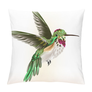 Personality  Beautiful Detailed  Hummingbird In Fly Pillow Covers