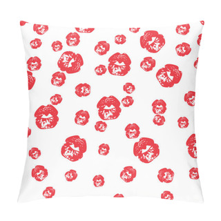 Personality  Falling Kisses Red Seamless Background. Vector Illustration Pillow Covers