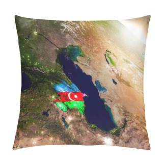 Personality  Azerbaijan With Flag In Rising Sun Pillow Covers