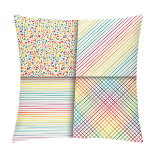 Personality  Set Of Painted Geometric Seamless Patterns Pillow Covers