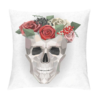Personality  Skull With Wreath Pillow Covers