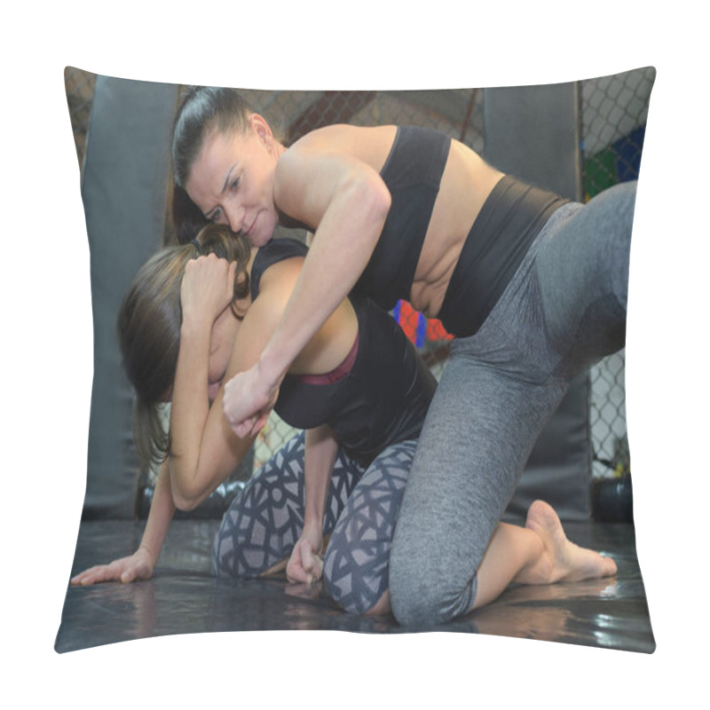 Personality  female fighters in ring pillow covers