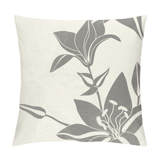 Personality Vintage Background With Decorative Lily Flowers . Pillow Covers