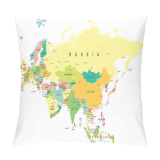 Personality  Eurasia - Map - Illustration. Pillow Covers