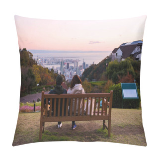 Personality  Couple At Kobe Mountain For Cityscape View Pillow Covers