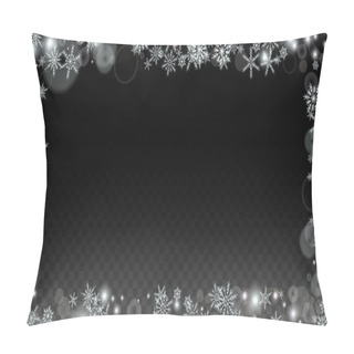 Personality  Christmas  Vector Background With White Falling Snowflakes Isolated On Transparent Background. Realistic Snow Sparkle Pattern. Snowfall Overlay Print. Winter Sky. Design For Party Invitation. Pillow Covers