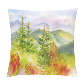 Personality  Mountains With Yellow Trees Pillow Covers