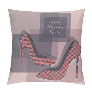 Personality  Vector Background With Shoes. Pillow Covers