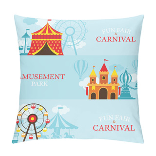 Personality  Amusement Park, Carnival, Fun Fair, Banner Pillow Covers