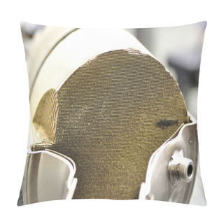 Personality  Cross Section Of A New Clean Car Catalyst Wits Selective Focus. Pillow Covers