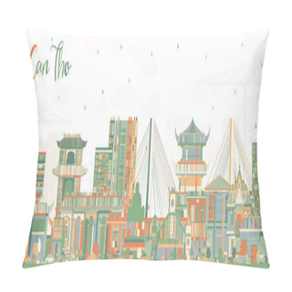 Personality  Can Tho Vietnam City Skyline With Color Buildings. Vector Illustration. Business Travel And Tourism Concept With Historic Architecture. Can Tho Cityscape With Landmarks. Pillow Covers