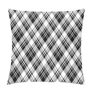Personality  Black And White Fabric Texture Check Seamless Pattern Pillow Covers