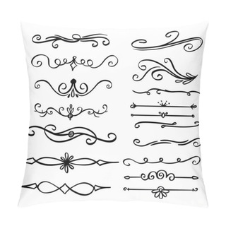 Personality  Collection Of Handdrawn Swirls And Curves. Design Element Of Ornaments For Wedding Cards, In Invitations, Save The Date Cards, Flyers For Restaurant Pillow Covers