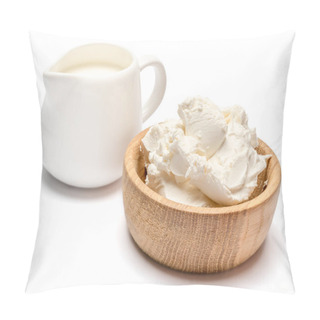 Personality  Traditional Mascarpone Cheese And Cream Or Milk Isolated With Clipping Path Pillow Covers