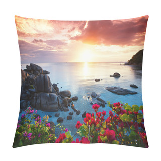 Personality  Tranquil Beach Resort, Beautiful Morning Glory On The Koh Samui, Pillow Covers