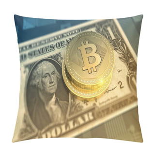 Personality  Shiny Bitcoins Crypto-currency Background Pillow Covers