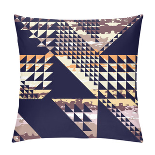 Personality  Vector Geometric Seamless Pattern. Brush Strokes.Triangles. Hand Drawn Grunge Texture. Abstract Forms Pillow Covers