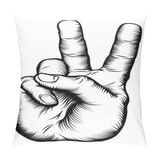 Personality  Victory V Salute Or Peace Hand Sign Pillow Covers