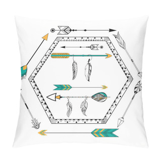 Personality  Arrow And Feather For Tribal Boho Style Background Pillow Covers
