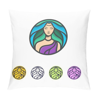 Personality  Beauty Hair Lady Illustration Logo Pillow Covers