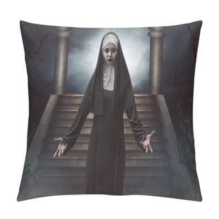 Personality  Scary Devil Nun Pillow Covers
