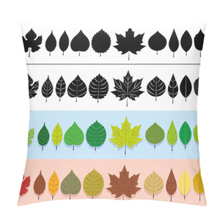 Personality  Vector Leaves Set Pillow Covers