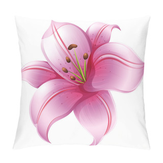 Personality  A Pink Lily Flower Pillow Covers