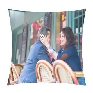 Personality  Couple In An Outdoor Parisian Restaurant Pillow Covers