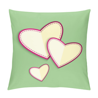 Personality  Card Valentine's Day. Abstract Background With Cut Paper Heart. Vector Illustration Pillow Covers