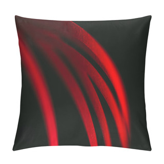 Personality  Close Up View Of Red Quilling Striped Paper On Black  Pillow Covers
