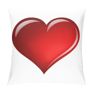 Personality  Red Heart Isolated On White Background Pillow Covers