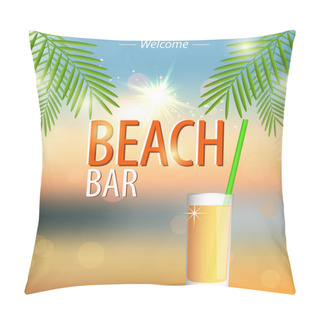 Personality  Beach Bar Poster. Vector Background. Pillow Covers