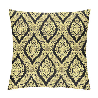 Personality  Golden And Black Thai Art Wall Paper Pillow Covers