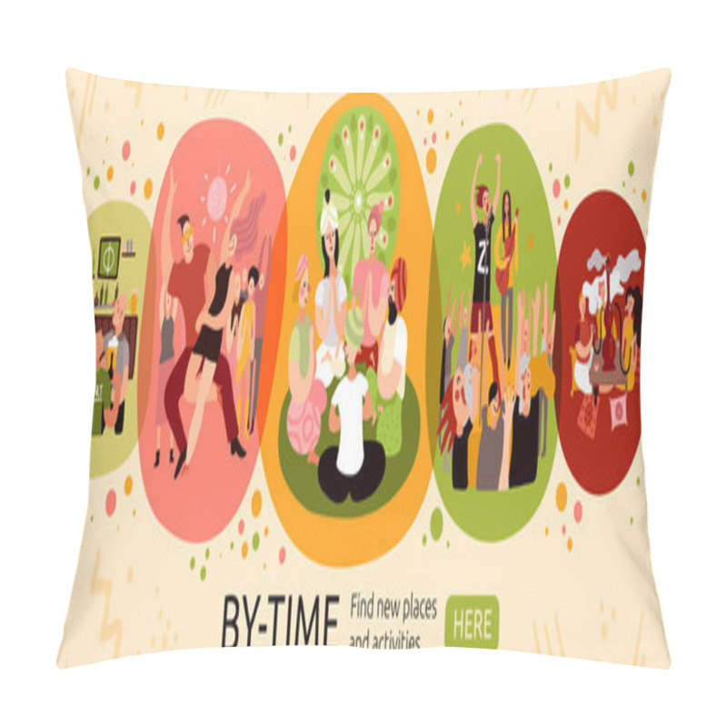 Personality  Free Time Activities Banner pillow covers