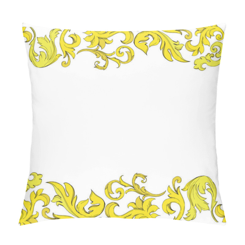 Personality  Vector Golden Monogram Floral Ornament. Black And White Engraved Ink Art. Frame Border Ornament Square. Pillow Covers