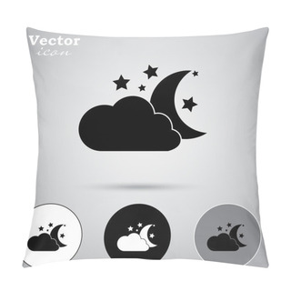 Personality  Moon And Stars With Cloud Icons Pillow Covers