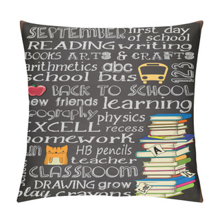 Personality  Back To School Chalkboard Typography Poster Pillow Covers