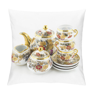 Personality  Antique Porcelain Coffee And Tea Set With Flower Motif Pillow Covers