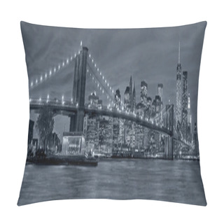 Personality   Panorama New York City At Night Pillow Covers